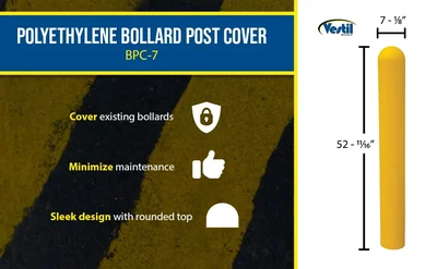 Vestil BPC-7 Low Density Polyethylene Bollard Post Cover - product feature image