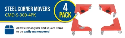 Vestil CMD-S-300-4PK Corner Mover Dolly Steel - product feature image