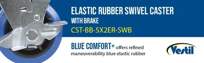 Vestil CST-BB-5X2ER-SWB Elastic Rubber Swivel With Brake Caster - product feature image