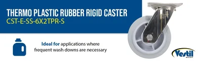 Vestil CST-E-SS-6X2TPR-S Thermoplastic Rubber Swivel Caster - product feature image