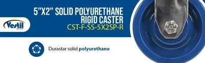 Vestil CST-F-SS-5X2SP-R Solid Polyurethane Rigid Caster - product feature image