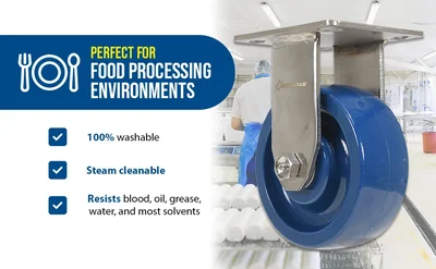 Vestil CST-F-SS-5X2SP-R Solid Polyurethane Rigid Caster - product feature image
