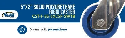 Vestil CST-F-SS-5X2SP-SWTB Solid Polyurethane Swivel With Total Brake Caster - product feature image