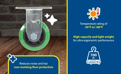 Vestil CST-F34-4X2DT-R Polyurethane Rigid Caster - product feature image
