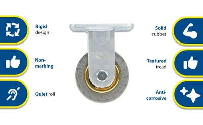 Vestil CST-VE-4X2FF-R Flat-Free Rigid Caster - product feature image
