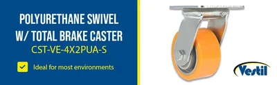 Vestil CST-VE-4X2PUA-S Polyurethane Swivel Caster - product feature image