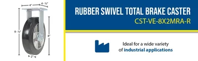 Vestil CST-VE-8X2MRA-R Rubber Rigid Caster - product feature image
