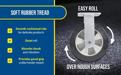 Vestil CST-VE-8X2MRA-R Rubber Rigid Caster - product feature image