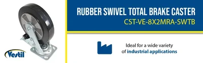 Vestil CST-VE-8X2MRA-SWTB Rubber Swivel With Total Brake Caster - product feature image