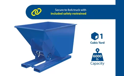 Vestil D-100-HD-NB Steel Heavy Duty No Bump & Dump Hopper - product feature image