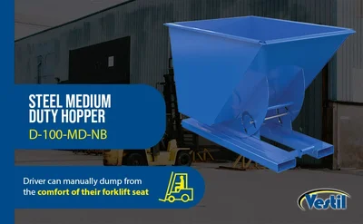 Vestil D-100-MD-NB Steel Medium Duty No Bump and Dump Hopper - product feature image