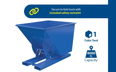Vestil D-100-MD-NB Steel Medium Duty No Bump and Dump Hopper - product feature image