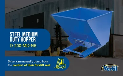 Vestil D-200-MD-NB Steel Medium Duty No Bump and Dump Hopper - product feature image