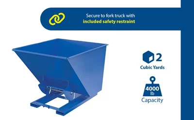 Vestil D-200-MD-NB Steel Medium Duty No Bump and Dump Hopper - product feature image