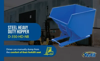 Vestil D-350-HD-NB Steel Heavy Duty No Bump and Dump Hopper - product feature image