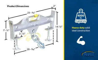Vestil D-FORK-4-SL Steel Double Swivel Hoist Optioning Hook - product feature image