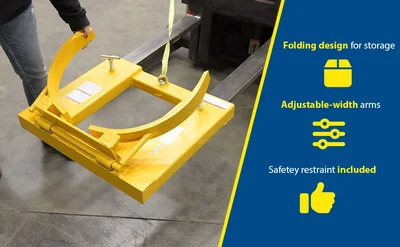 Vestil DGS-55-D Steel Deluxe Single Drum Gripper - product feature image