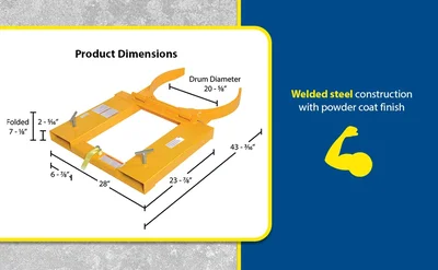 Vestil DGS-55-D Steel Deluxe Single Drum Gripper - product feature image