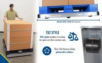 Vestil DOL-3648-10T Alum Pallet Dolly - product feature image