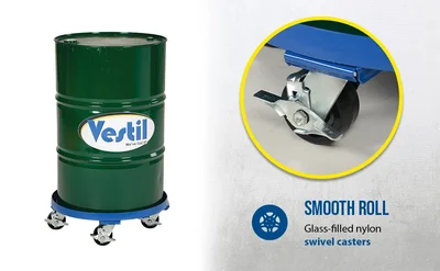 Vestil DRUM-HD Steel Heavy Duty Mobile Drum Dolly - product feature image