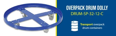 Vestil DRUM-SP-32-12-C Steel Over Pack Drum Dolly - product feature image