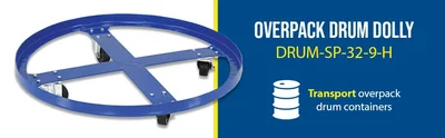 Vestil DRUM-SP-32-9-H Steel Over Pack Drum Dolly - product feature image