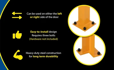 Vestil DSP-48 Steel Overhead Door Track Protector - product feature image
