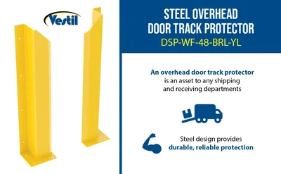 Vestil DSP-WF-48-BRL-YL Steel Overhead Door Track Protectors - product feature image