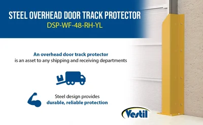 Vestil DSP-WF-48-RH-YL Steel Overhead Door Track Protector - product feature image