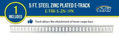 Vestil E-TRK-5-ZN-1PK Steel Zinc Plated E-Track - product feature image