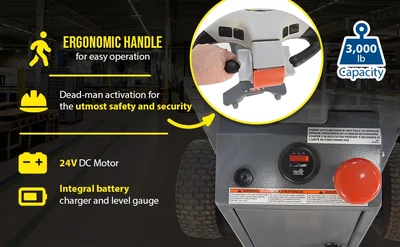 Vestil E-TUG-30 Electric Powered Tugger - product feature image