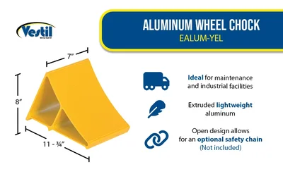 Vestil EALUM-YEL Aluminum Wheel Chock - product feature image