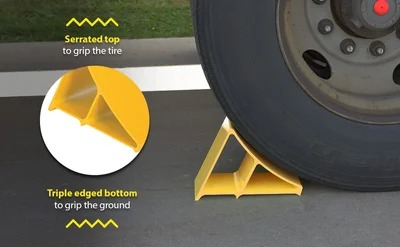 Vestil EALUM-YEL Aluminum Wheel Chock - product feature image