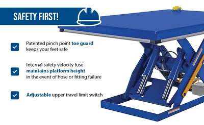 Vestil EHLT-4872-4-43-QS ELECTRIC HYDRAULIC LIFT TABLE 4K 48X72 - product feature image