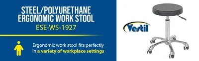 Vestil ESE-WS-1927 Ergonomic Sitting Work Stool - product feature image
