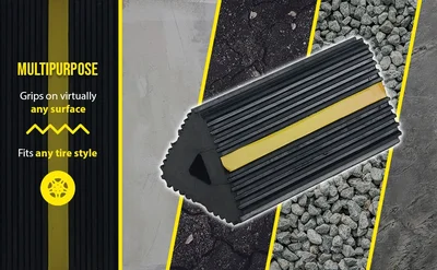 Vestil EX-13 Extruded Rubber Wheel Chock - product feature image