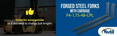Vestil F4-1.75-48-CPL Forged Steel Forks with Carriage Pin - product feature image