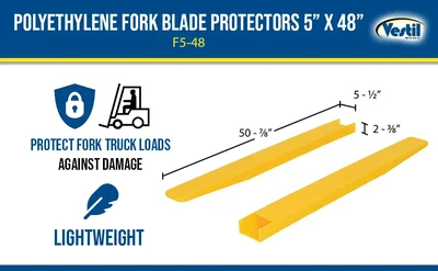 Vestil F5-48 Polyethylene Fork Blade Protectors - product feature image