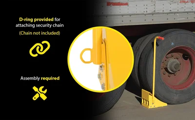 Vestil FAB-11-ERGO Fabricated Steel Wheel Chock With Ergonomic Handle - product feature image