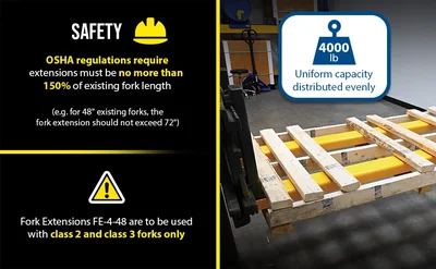 Vestil FE-4-48 Steel Fork Extensions - product feature image
