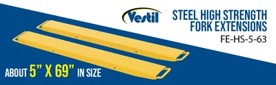 Vestil FE-HS-5-63 Steel High Strength Fork Extensions - product feature image