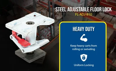 Vestil FL-ADJ-810 Steel Adjustable Floor Lock - product feature image