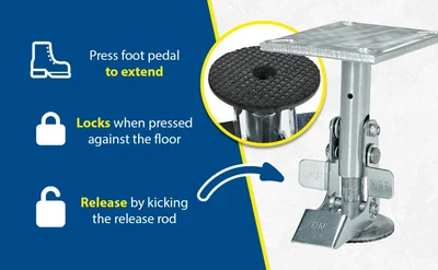 Vestil FL-LK-6EM Steel Top Mount Floor Lock - product feature image