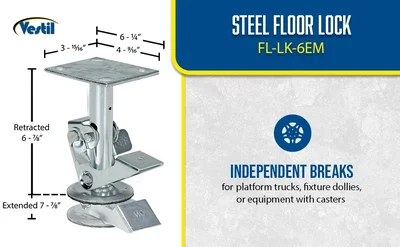 Vestil Steel FL-LK-6EM Top Mount Floor Lock - product feature image