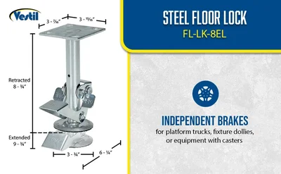 Vestil FL-LK-8EL Steel Floor Lock - product feature image