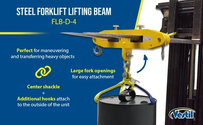 Vestil FLB-D-4 Steel Forklift Lifting Beam - product feature image