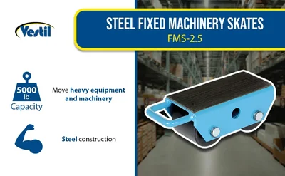 Vestil FMS-2.5 Steel Fixed Machinery Skates - product feature image