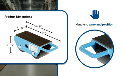 Vestil FMS-2.5 Steel Fixed Machinery Skates - product feature image