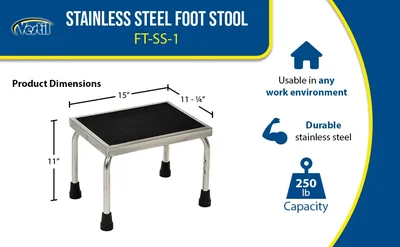 Vestil FT-SS-1 Stainless Steel Foot Stool - product feature image