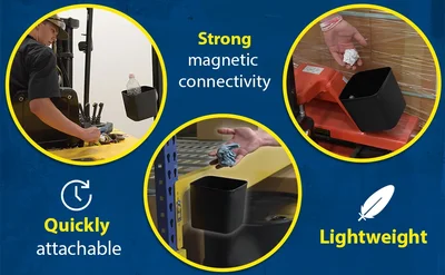 Vestil FTA-P-MSB-198 Plastic Fork Truck Magnetic Storage Bin - product feature image